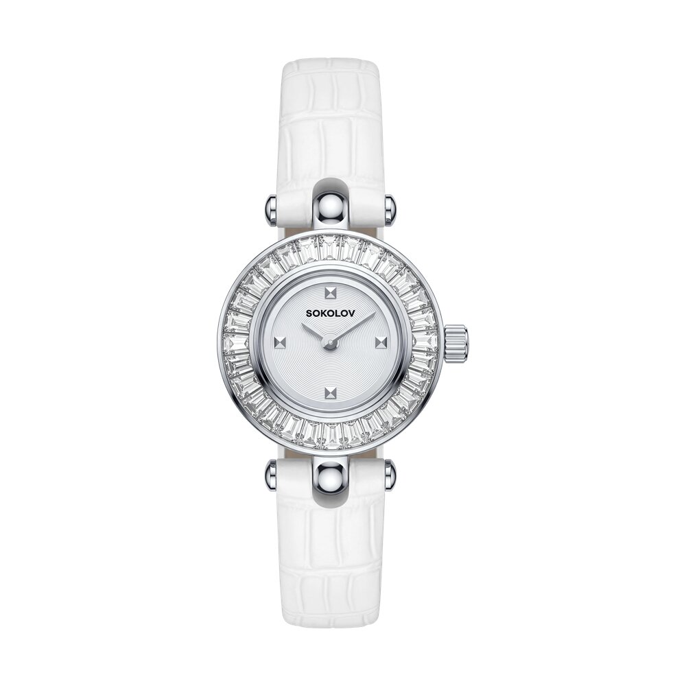 Женские  серебряные  часы с фианитами - видео