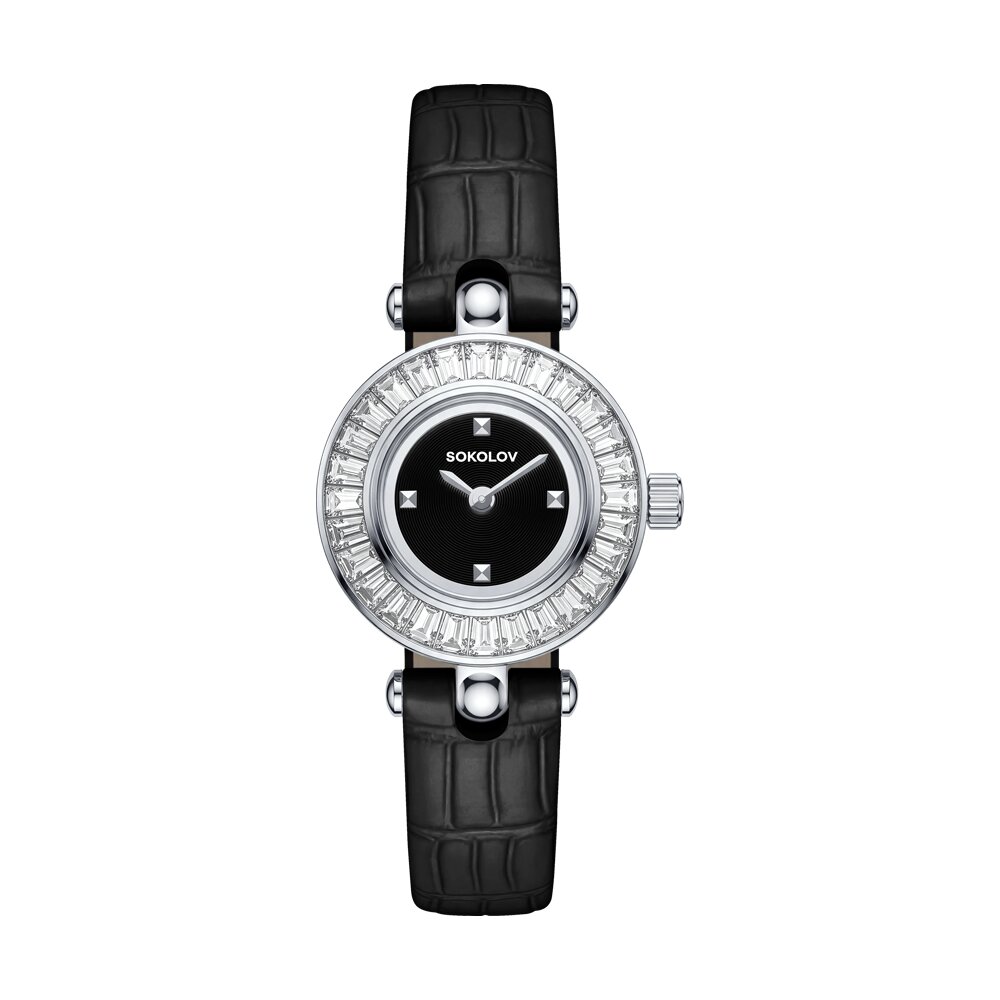 Женские  серебряные  часы с фианитами - видео