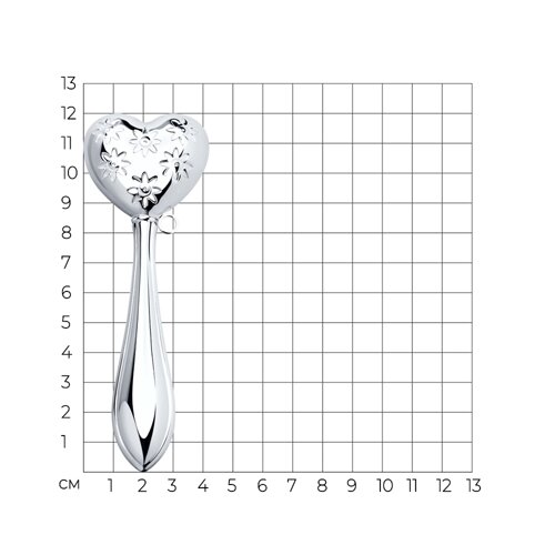 Погремушка «Сердце» из серебро — вид 2