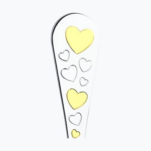 Ложка детская «Сердце», позолота из серебро — вид 2