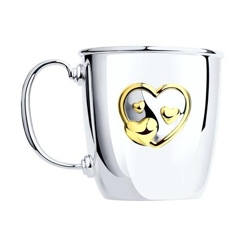 Кружка малая «Сердце», позолота из серебро