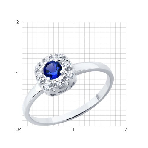 Кольцо из серебра с сапфиром и фианитами из серебро — вид 6