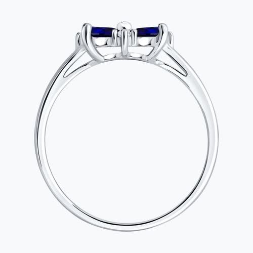 Кольцо из серебра с сапфирами и фианитами из серебро — вид 3