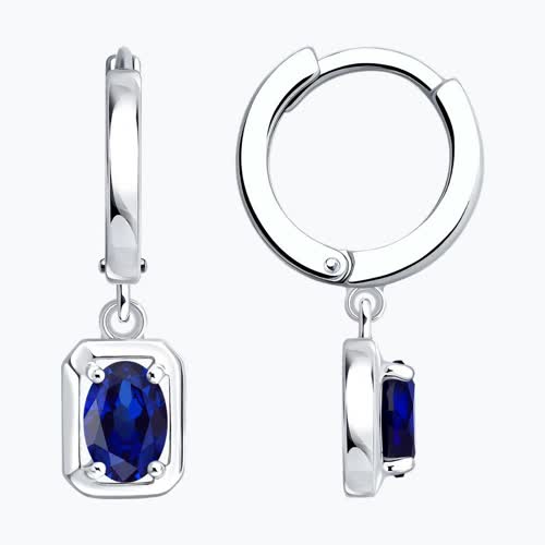 Серьги из серебра с сапфирами - видео