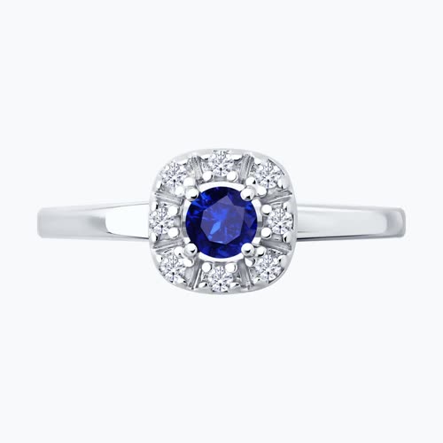 Кольцо из серебра с изумрудом и фианитами из серебро — вид 2