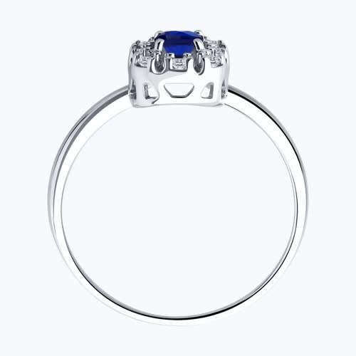 Кольцо из серебра с изумрудом и фианитами из серебро — вид 3