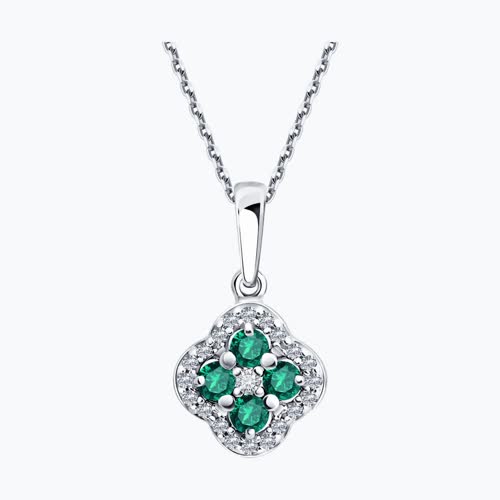 Подвеска из серебра с изумрудами и фианитами из серебро — вид 2