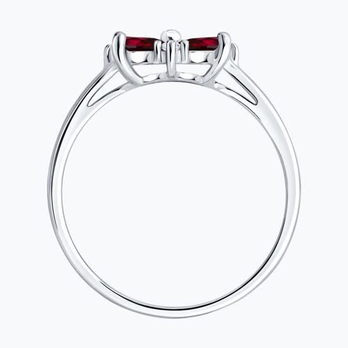 Кольцо из серебра с рубинами и фианитами из серебро — вид 3