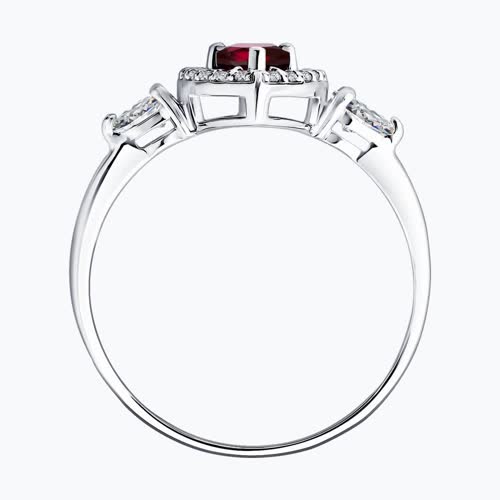 Кольцо из серебра с рубином и фианитами из серебро — вид 3