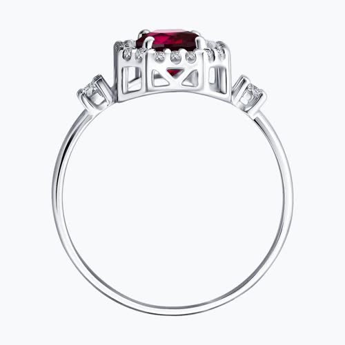 Кольцо из серебра с рубином и фианитами из серебро — вид 2