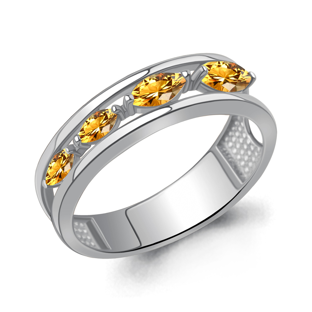 Серебряное кольцо с желтыми фианитами огранки маркиз 925 пробы - Instagram Reel 1