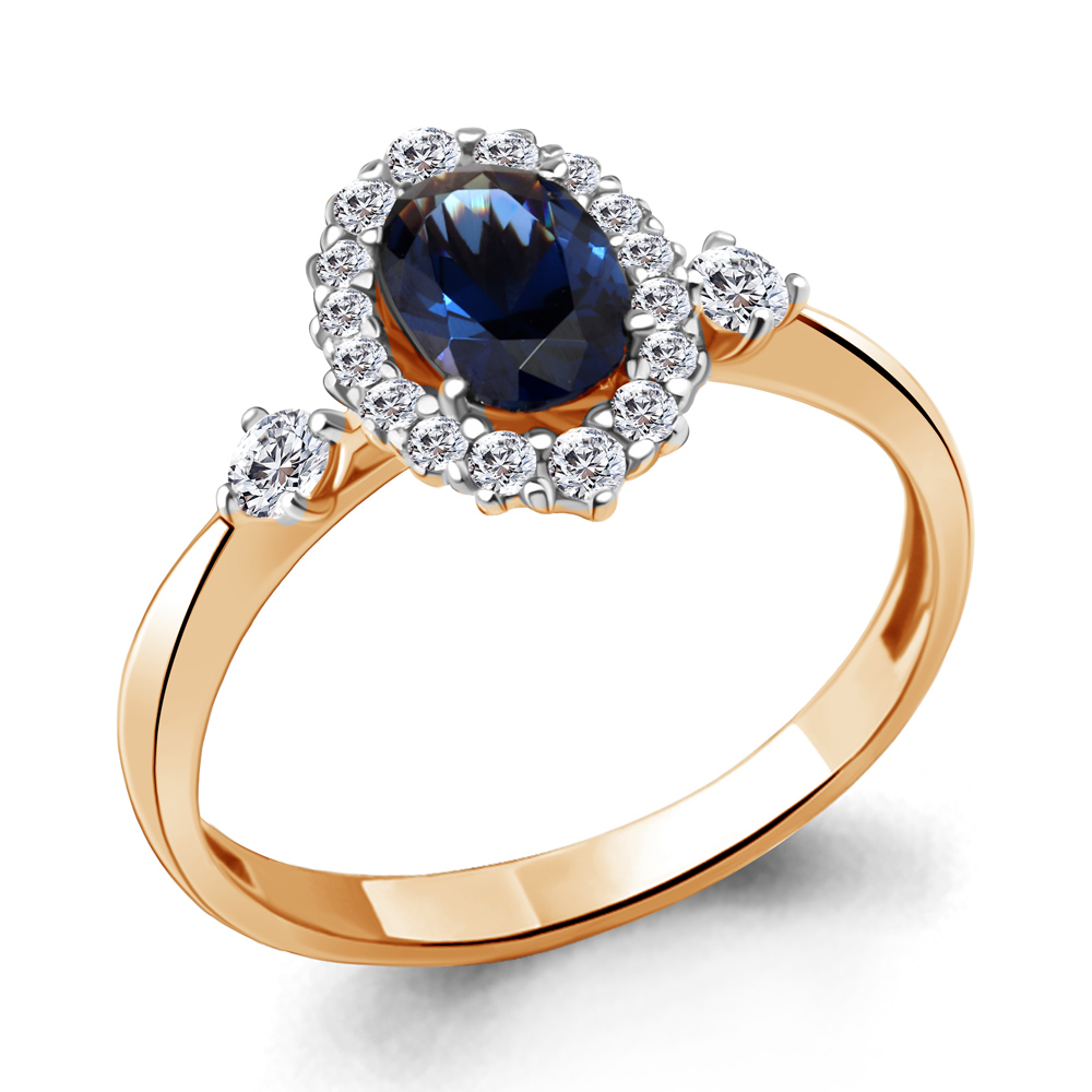 Кольцо Из Золота С Наносапфиром, Фианитами Из Коллекции "Клеопатра" - Instagram Reel 1