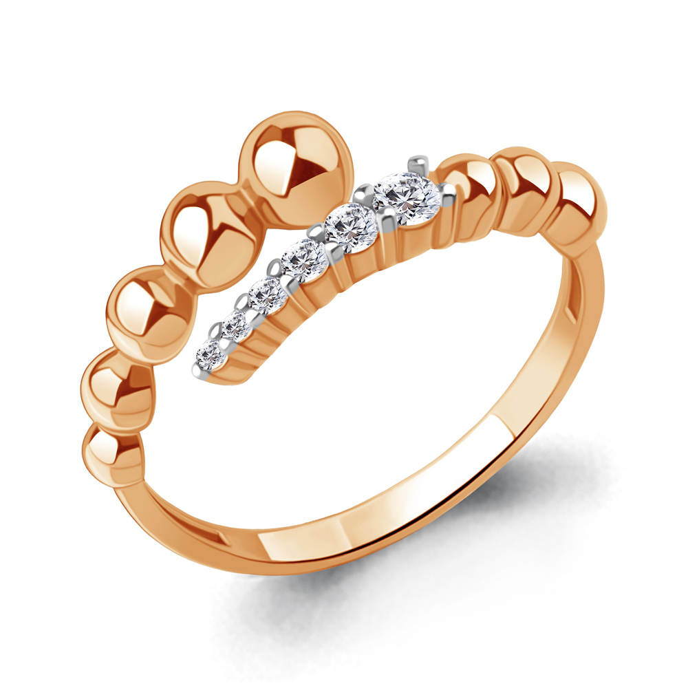 Серебряное кольцо 925 пробы с дорожкой фианитов и шариками - Instagram Reel 