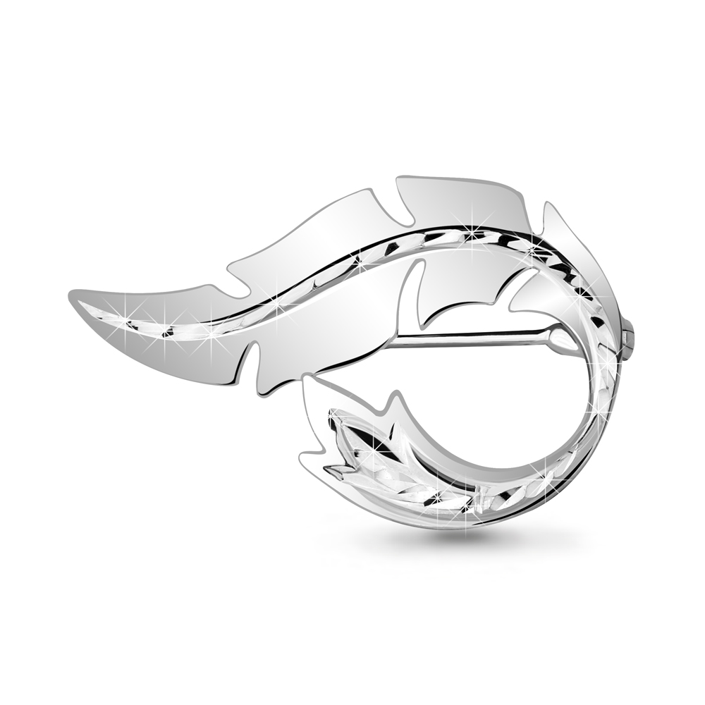 Серебряная брошь «Лист» 925 пробы с родиевым покрытием - Instagram Reel 