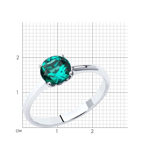 Кольцо из серебра с гидротермальным изумрудом из серебро — вид 6