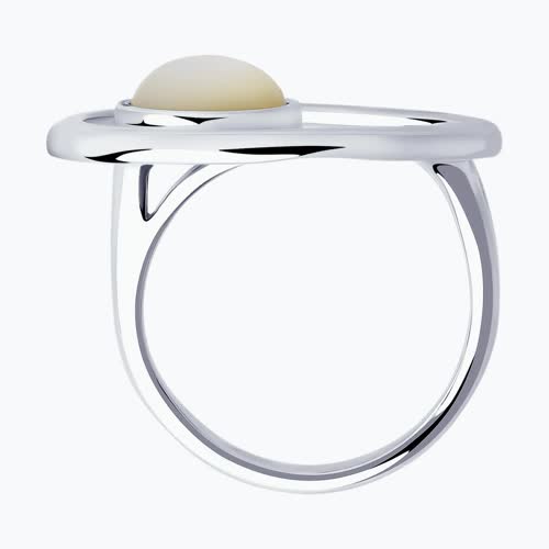 Кольцо из серебра с перламутром из серебро — вид 2