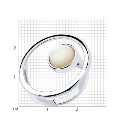 Кольцо из серебра с перламутром из серебро — вид 6