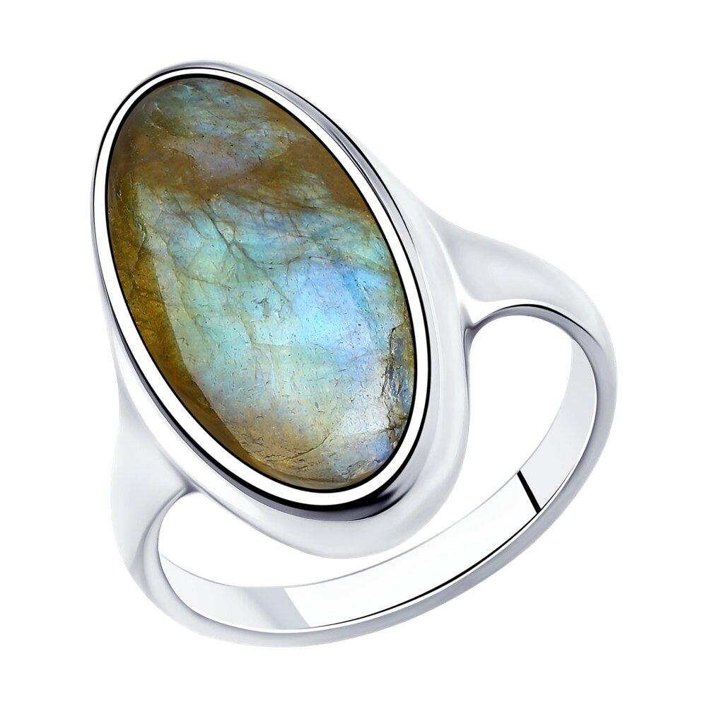 Кольцо из серебра с лабрадоритом - видео на модели