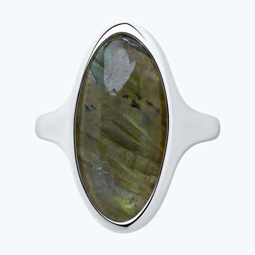 Кольцо из серебра с лабрадоритом из серебро — вид 2