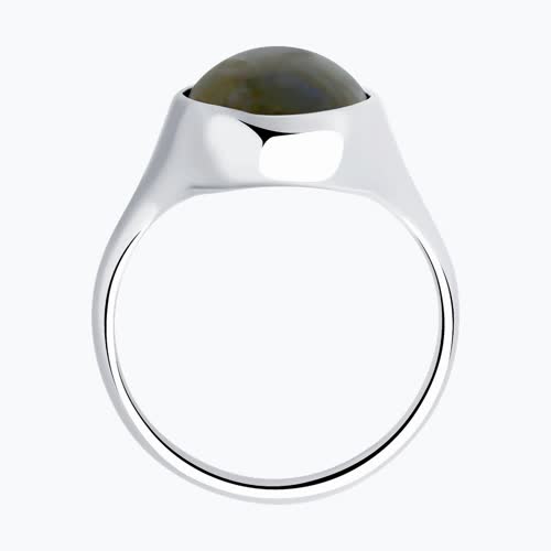 Кольцо из серебра с лабрадоритом из серебро — вид 3