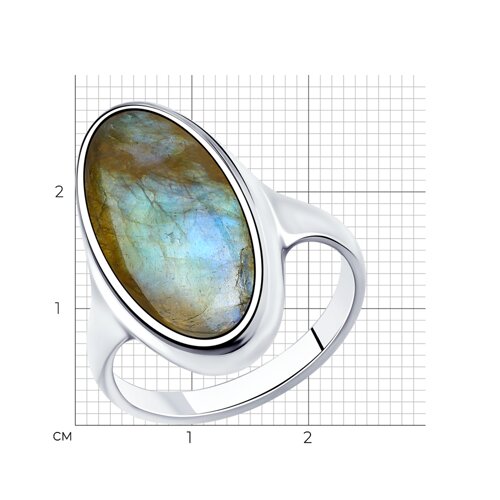 Кольцо из серебра с лабрадоритом из серебро — вид 7