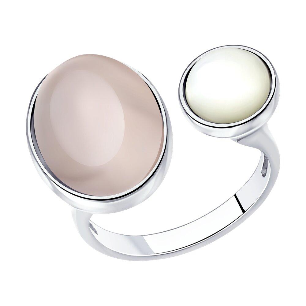 Кольцо из серебра с кварцем и перламутром - видео на модели