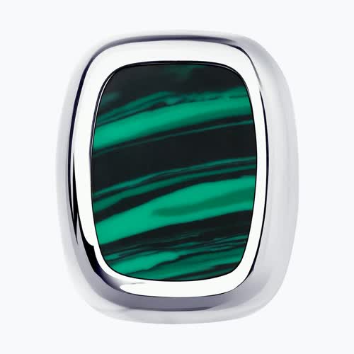 Кольцо из серебра с малахитом из серебро — вид 2