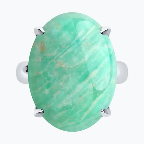 Кольцо из серебра с амазонитом из серебро — вид 2