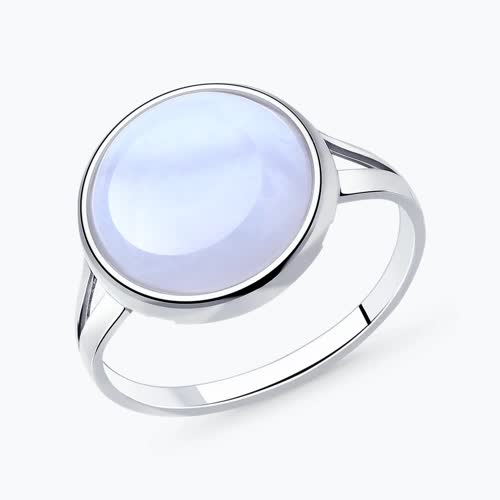 Кольцо из серебра с агатом - видео на модели