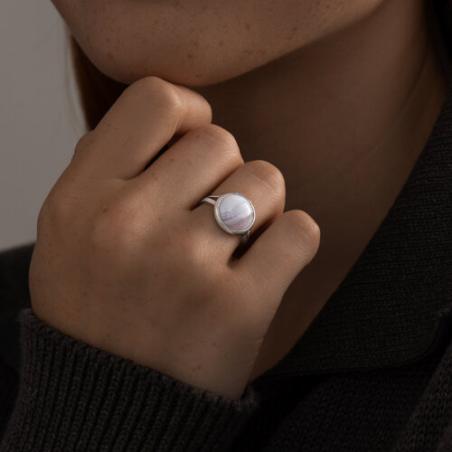 Кольцо из серебра с агатом из серебро — вид 2