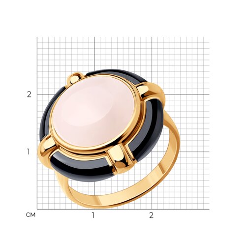 Кольцо из золочёного серебра с кварцем из серебро — вид 4