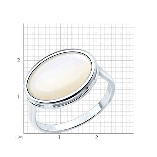 Кольцо из серебра с перламутром из серебро — вид 3