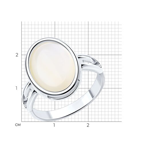 Кольцо из серебра с перламутром из серебро — вид 3