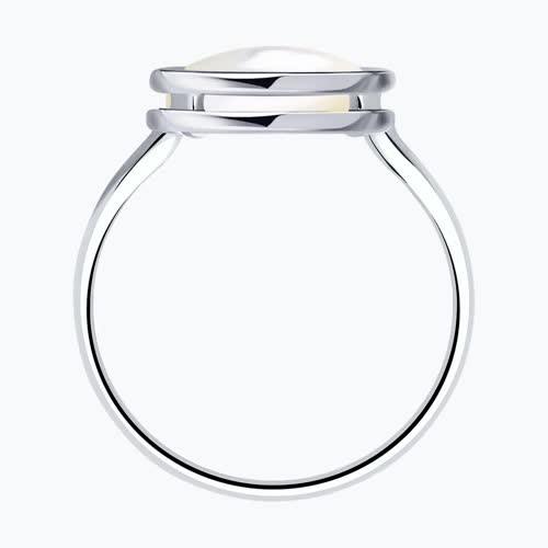 Кольцо из серебра с перламутром из серебро — вид 2