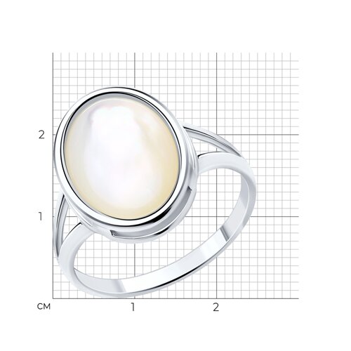 Кольцо из серебра с перламутром из серебро — вид 3