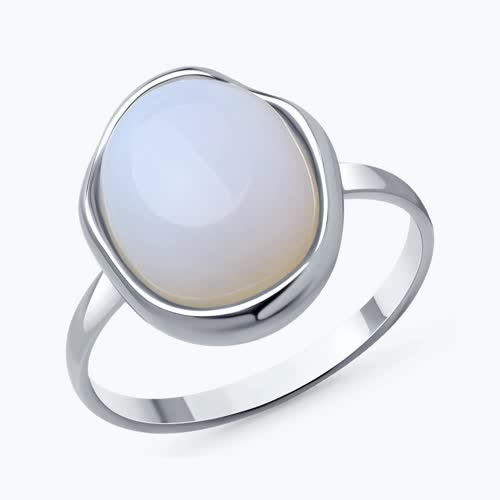 Кольцо из серебра с опалитом - видео на модели