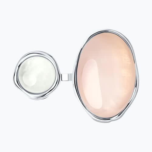 Кольцо из серебра с кварцем и лунным камнем из серебро — вид 2