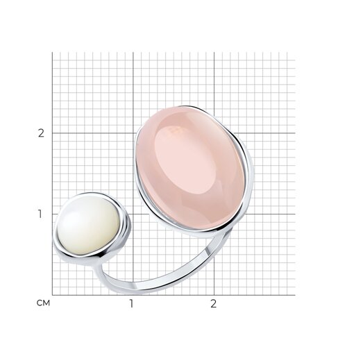 Кольцо из серебра с кварцем и лунным камнем из серебро — вид 5