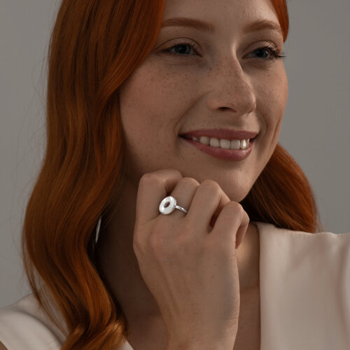 Кольцо из серебра с перламутром из серебро — вид 5