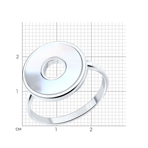 Кольцо из серебра с перламутром из серебро — вид 6