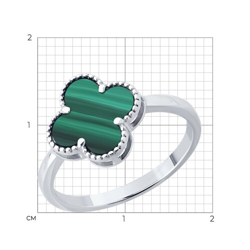 Кольцо из серебра с малахитом из серебро — вид 5