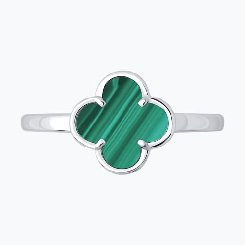 Кольцо из серебра с малахитом из серебро — вид 2