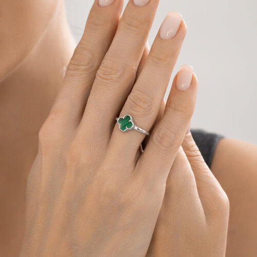 Кольцо из серебра с малахитом из серебро — вид 4