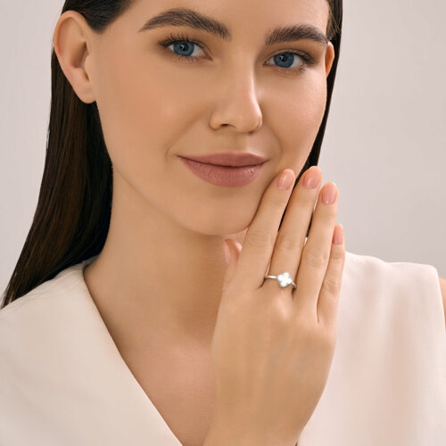 Кольцо из серебра с перламутром из серебро — вид 3