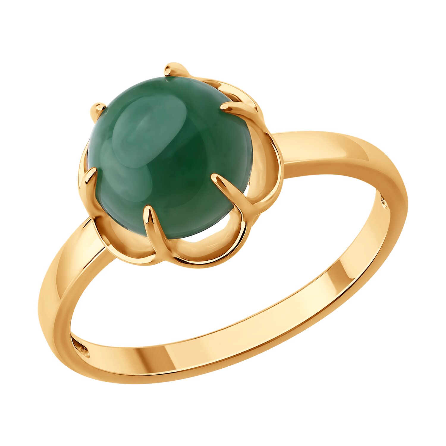 Кольцо из золочёного серебра с жадеитом - видео