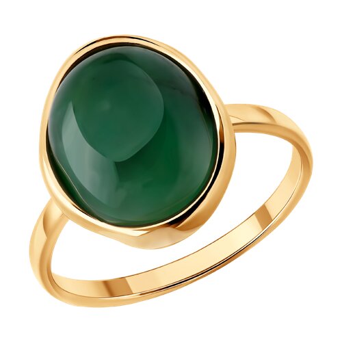 Кольцо из золочёного серебра с жадеитом из серебро