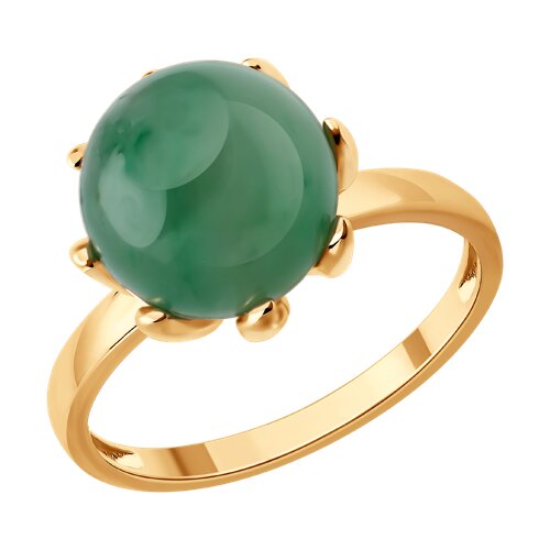 Кольцо из золочёного серебра с жадеитом - видео