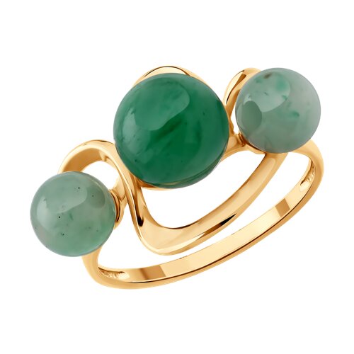 Кольцо из золочёного серебра с жадеитами - видео