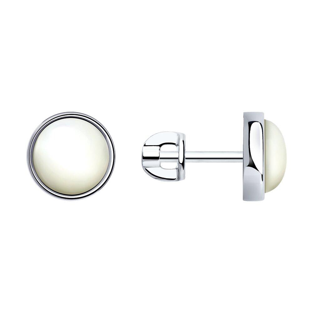 Серьги из серебра с перламутром - видео на модели