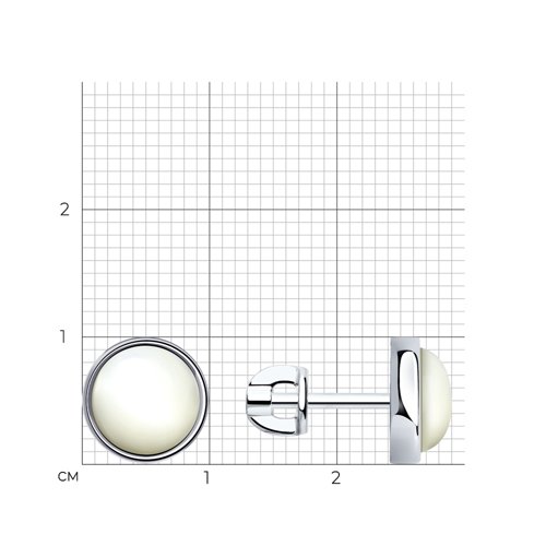 Серьги из серебра с перламутром из серебро — вид 3